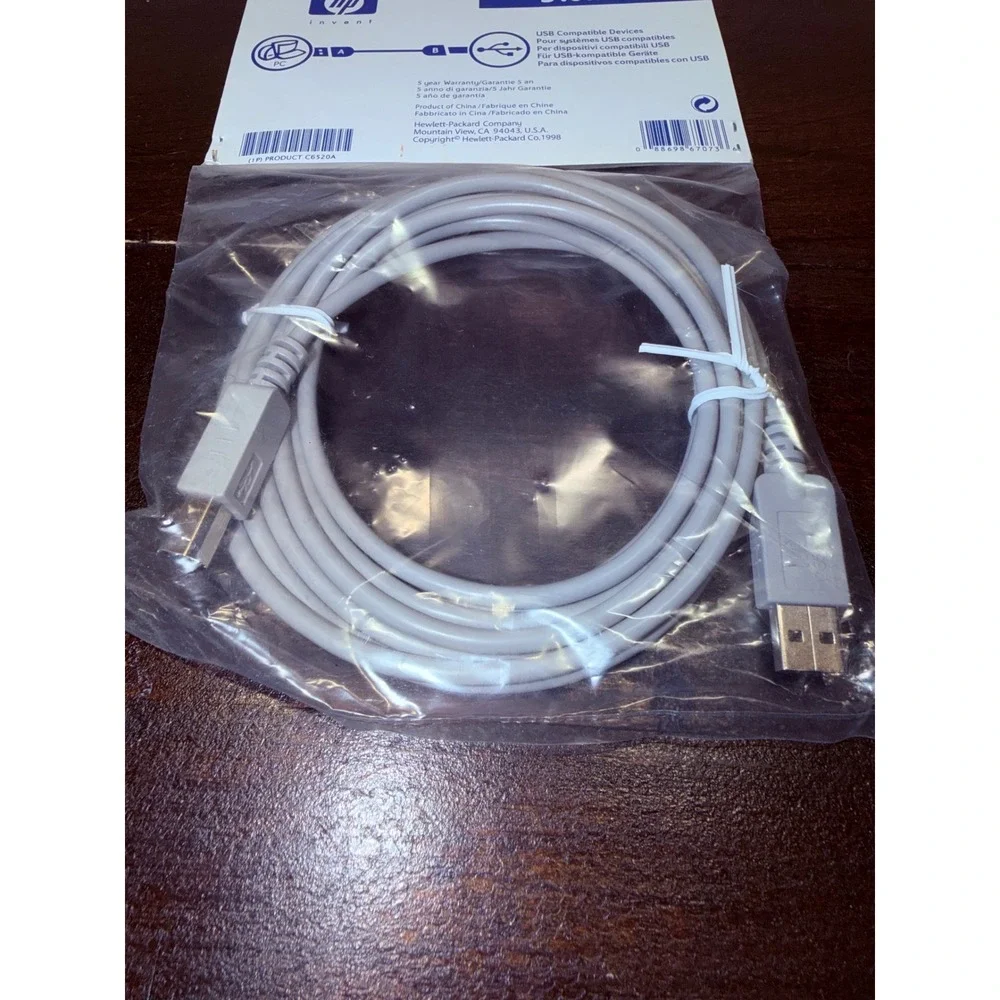 HP C6520A USB‎ 2.0 Cable A-B 3.0m Printer Scanner Cord New